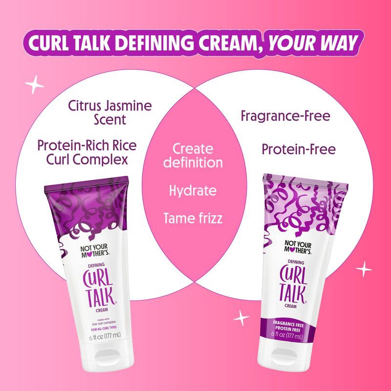 slide 7 of 8, Not Your Mother's Curl Talk Fragrance Free Defining Cream Curl Enhancer - 6 fl oz, 6 fl oz