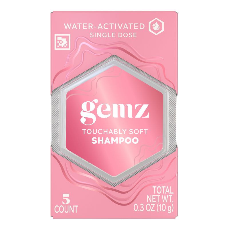 slide 10 of 10, gemz Smoothing Shampoo, Touchably Soft, Color Safe - 5ct/0.3oz, 5 ct; 0.3 oz
