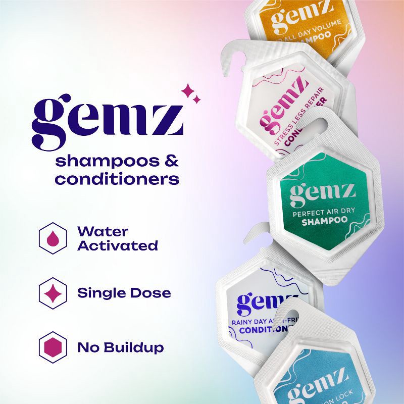 slide 3 of 10, gemz Strengthening Conditioner, Stress Less Repair, Color Safe - 5ct/0.2oz, 5 ct, 0.2 oz