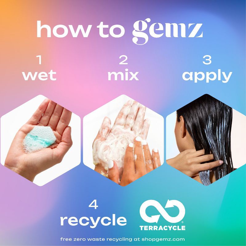 slide 4 of 10, gemz Strengthening Conditioner, Stress Less Repair, Color Safe - 5ct/0.2oz, 5 ct, 0.2 oz