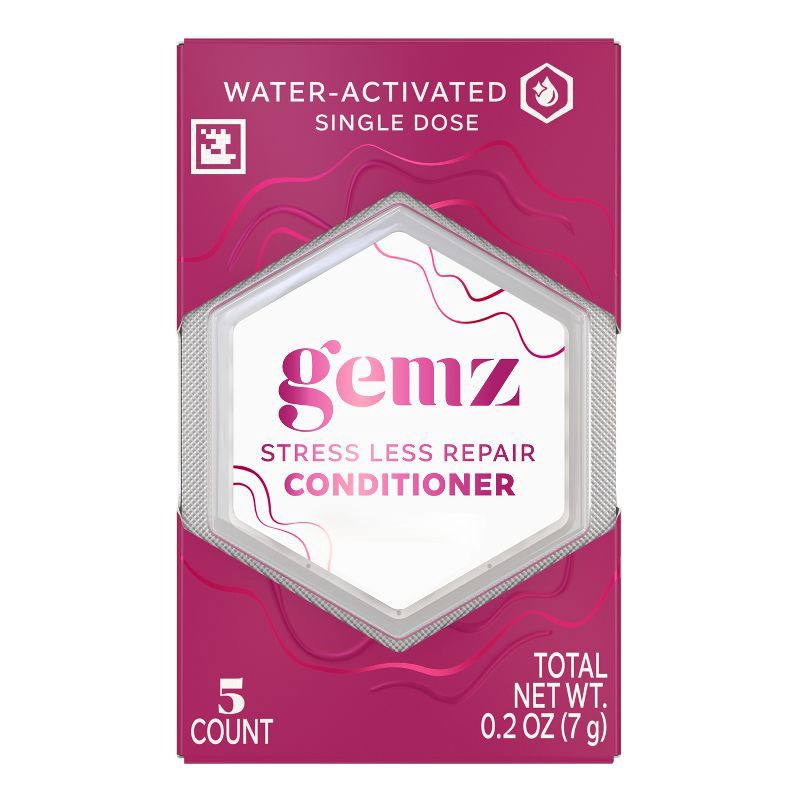 slide 10 of 10, gemz Strengthening Conditioner, Stress Less Repair, Color Safe - 5ct/0.2oz, 5 ct, 0.2 oz