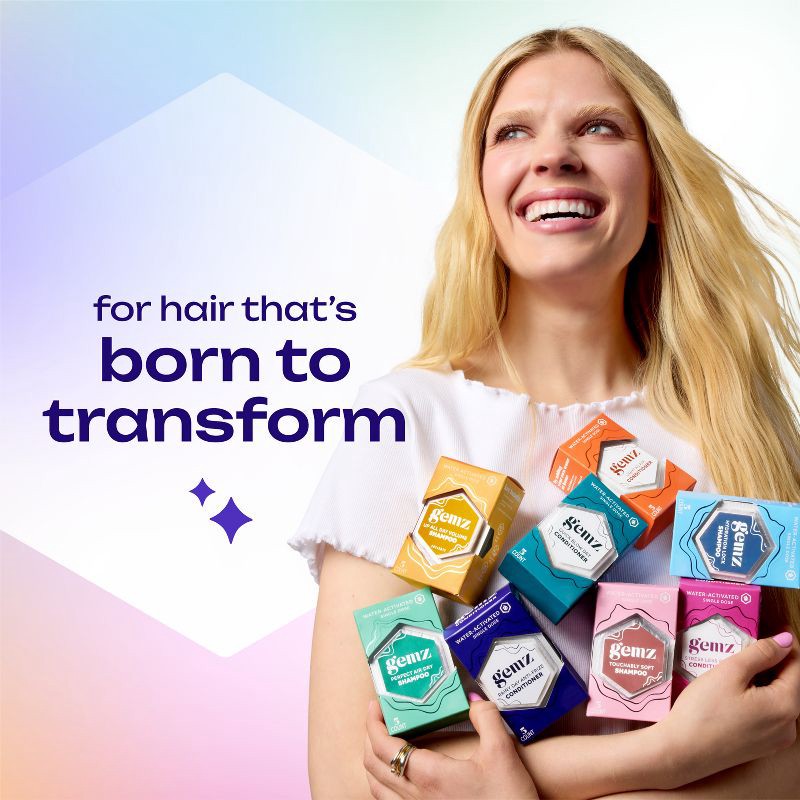 slide 9 of 10, gemz Anti-Frizz Conditioner, Rainy Day, Color Safe - 5ct/0.2oz, 5 ct, 0.2 oz