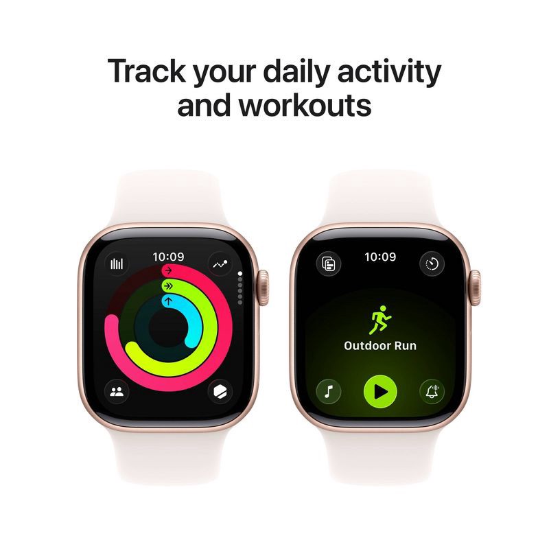 slide 4 of 10, Apple Watch Series 11 GPS + Cellular 42mm Rose Gold Aluminum Case with Light Blush Sport Band - S/M, 1 ct