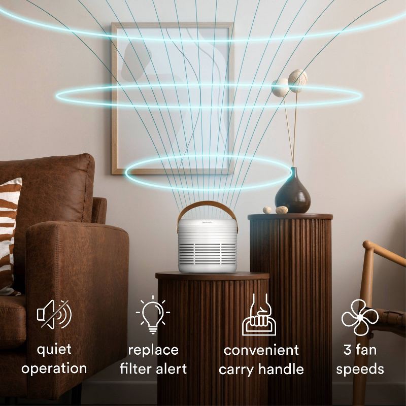 slide 9 of 9, HoMedics True Hepa Air Purifier for Small Rooms with Aromatherapy White, 1 ct