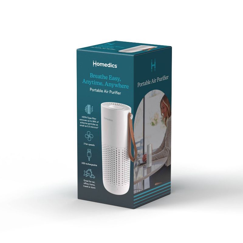 slide 2 of 11, HoMedics Portable HEPA Air Purifier with Aromatherapy White, 1 ct