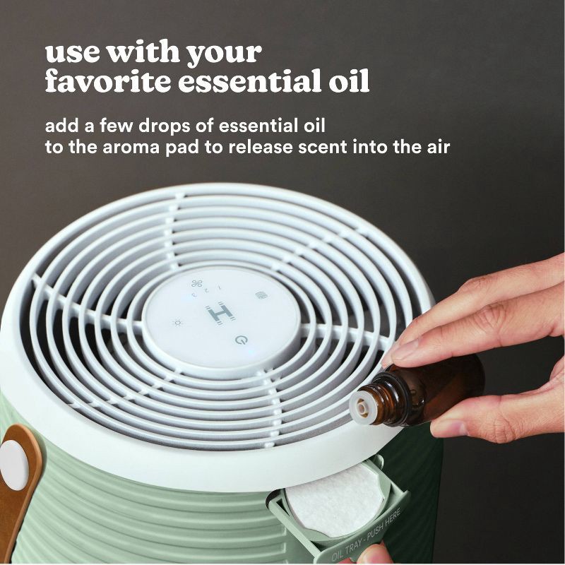 slide 7 of 9, HoMedics True Hepa Air Purifier for Small Rooms with Aromatherapy Green, 1 ct