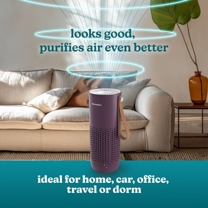 slide 9 of 11, HoMedics Portable HEPA Air Purifier with Aromatherapy Purple, 1 ct