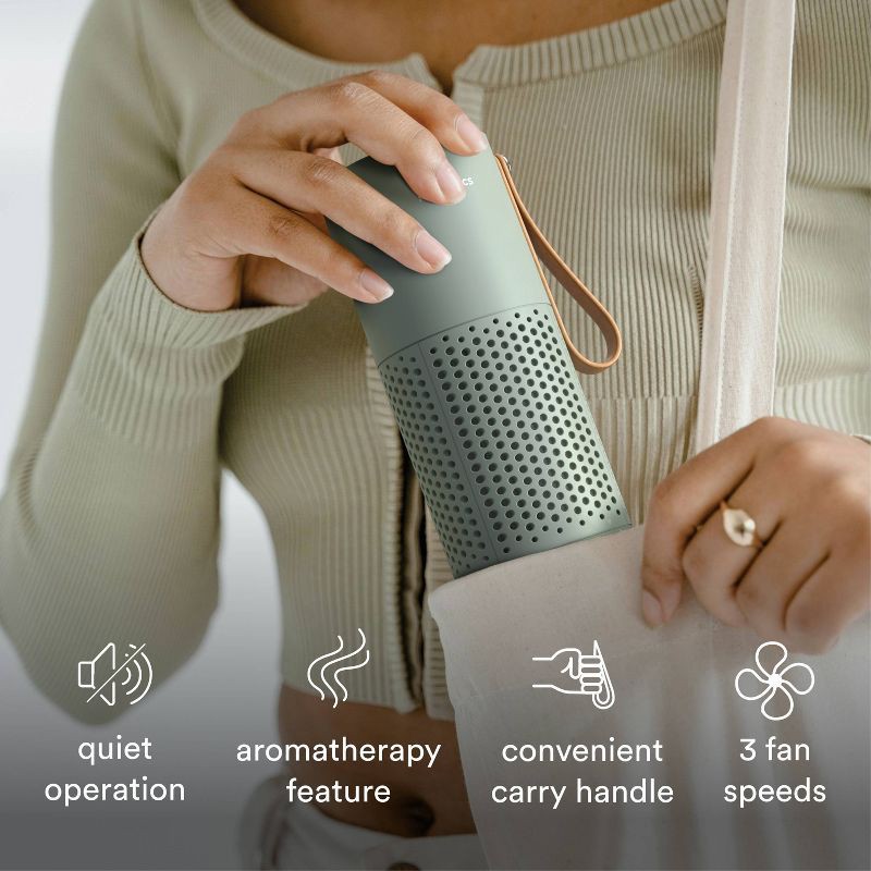 slide 8 of 11, HoMedics Portable HEPA Air Purifier with Aromatherapy Green, 1 ct