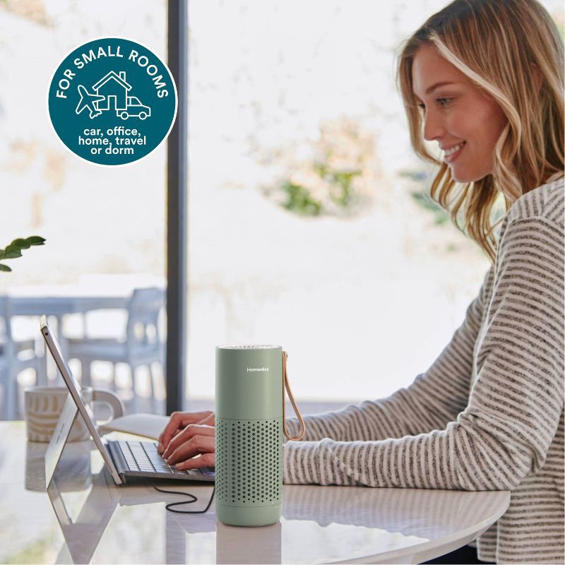 slide 7 of 11, HoMedics Portable HEPA Air Purifier with Aromatherapy Green, 1 ct
