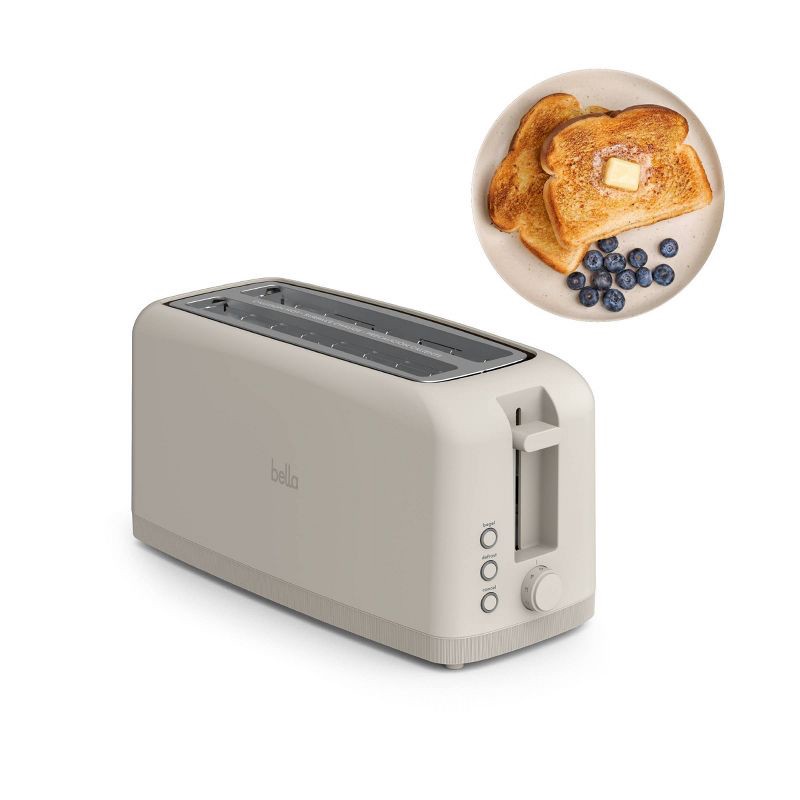 slide 1 of 8, bella Housewares bella 4-Slice Slim Toaster Oatmilk, 1 ct