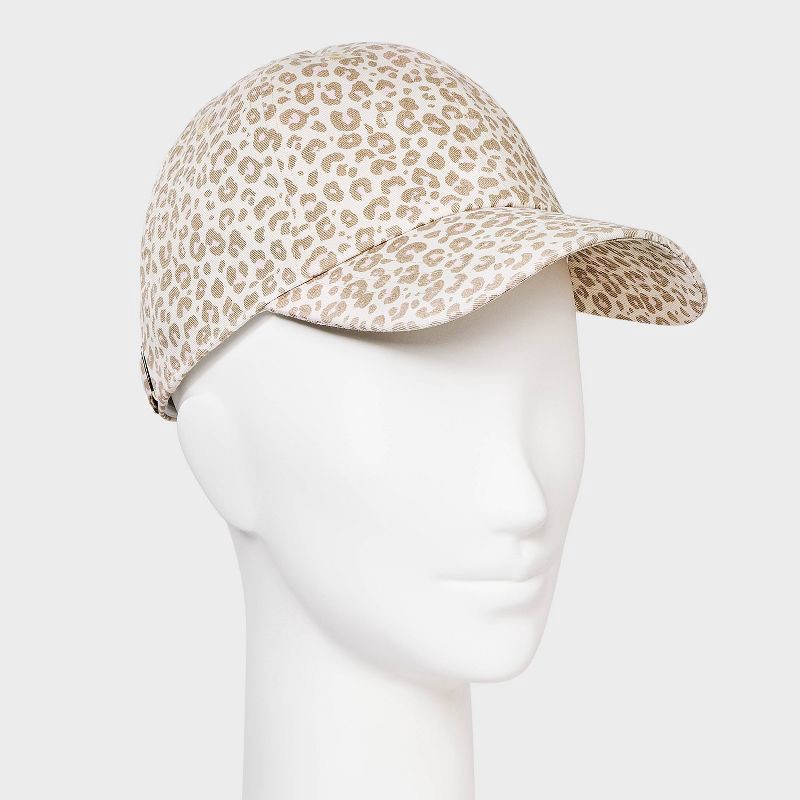 slide 2 of 4, Leopard Print Baseball Hat - Universal Thread™ Cream, 1 ct