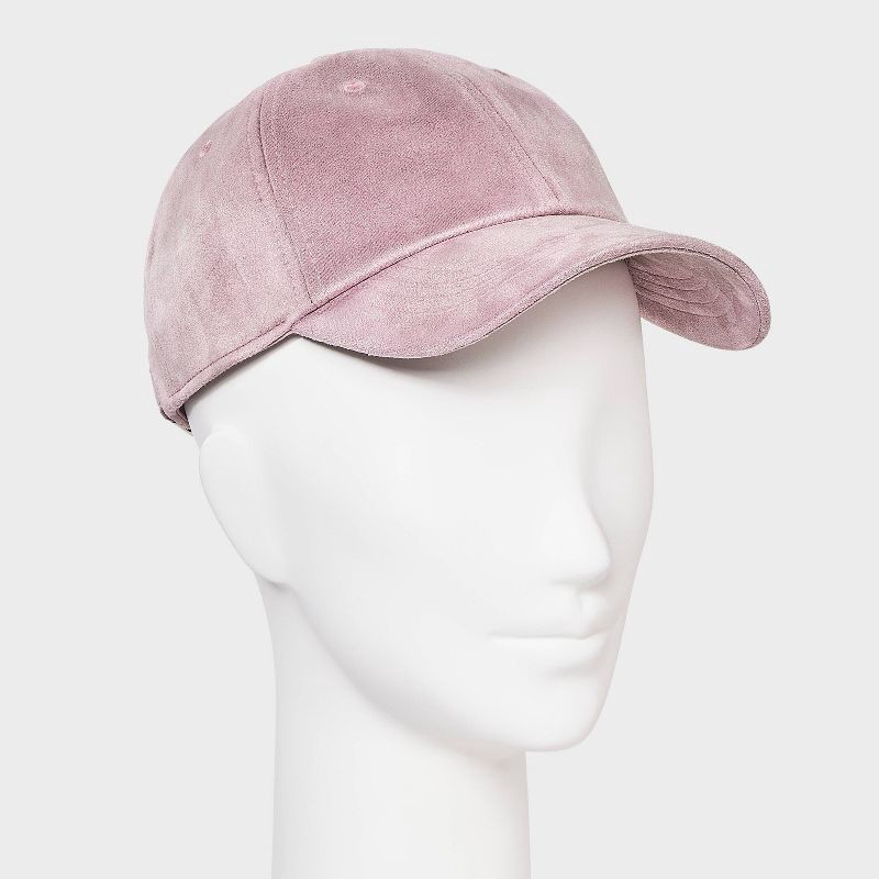 slide 2 of 4, Faux Suede Baseball Hat - Universal Thread™ Pink, 1 ct