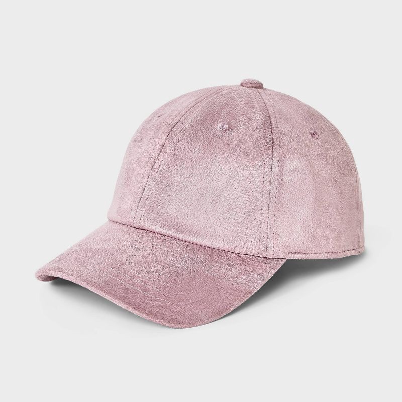 slide 1 of 4, Faux Suede Baseball Hat - Universal Thread™ Pink, 1 ct