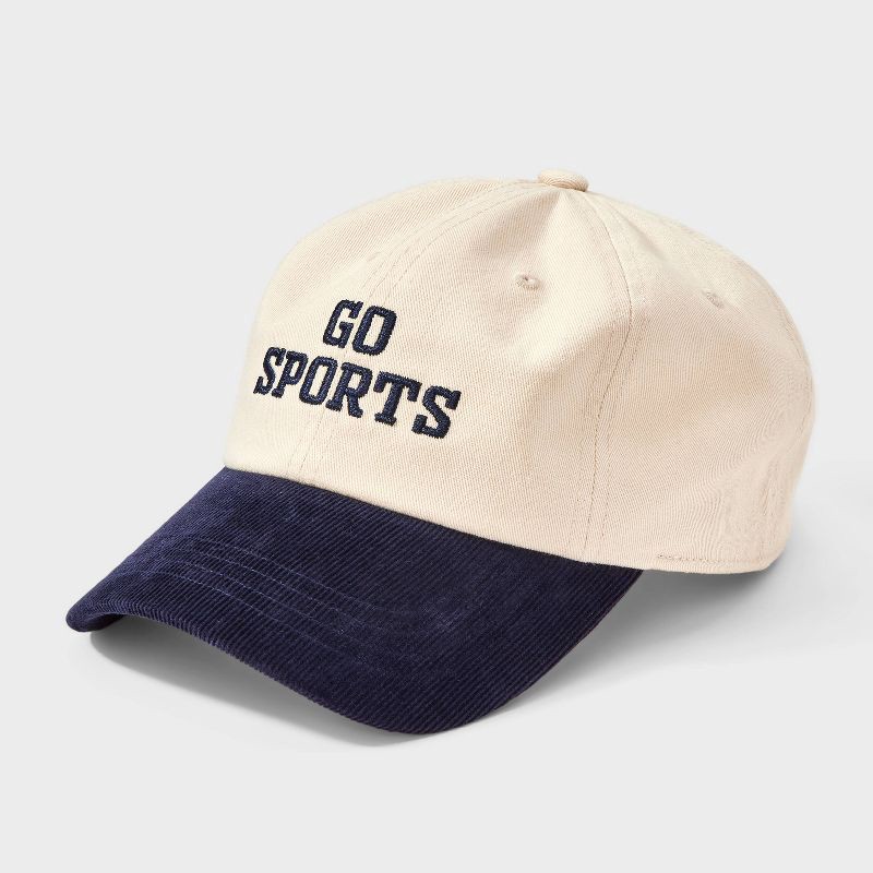 slide 1 of 4, Go Sports Two-Toned Baseball Hat - Universal Thread™ Beige/Navy Blue, 1 ct