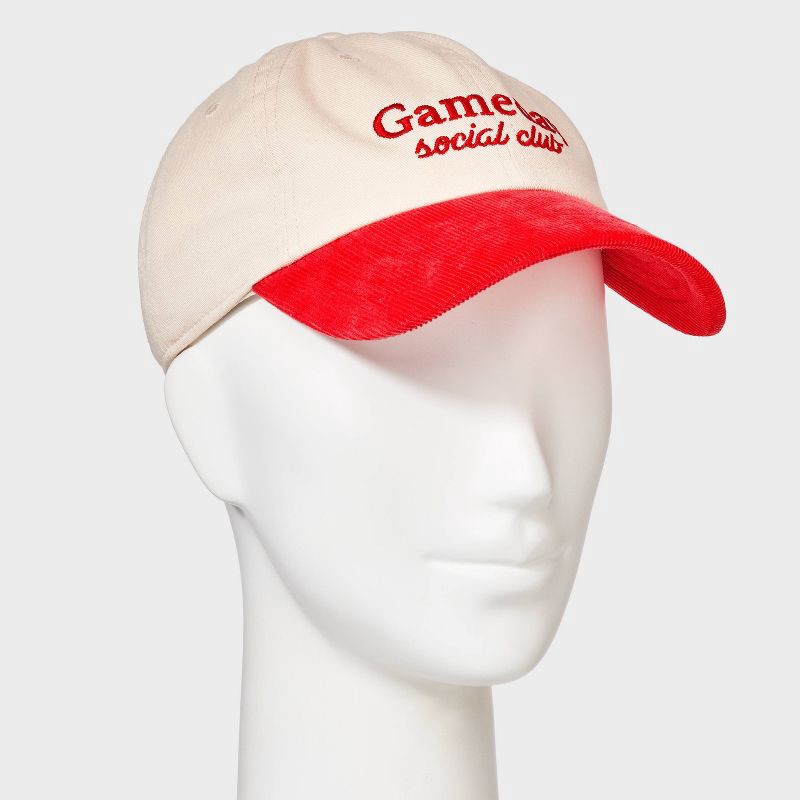 slide 2 of 4, Gameday Social Club Two-Toned Baseball Hat - Universal Thread™ Beige/Red, 1 ct