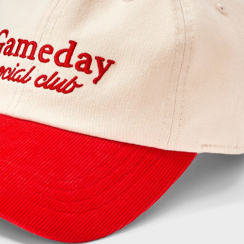 slide 4 of 4, Gameday Social Club Two-Toned Baseball Hat - Universal Thread™ Beige/Red, 1 ct