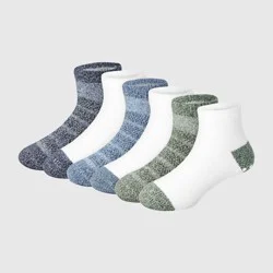 Hanes Toddler Boys' 6pk Pure Comfort Ankle Socks - White/Green/Blue 4T-5T