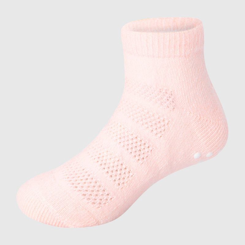 slide 3 of 6, Hanes Toddler Girls' 6pk Pure Comfort Ankle Socks - White/Pink/Blue 2T-3T, 6 ct