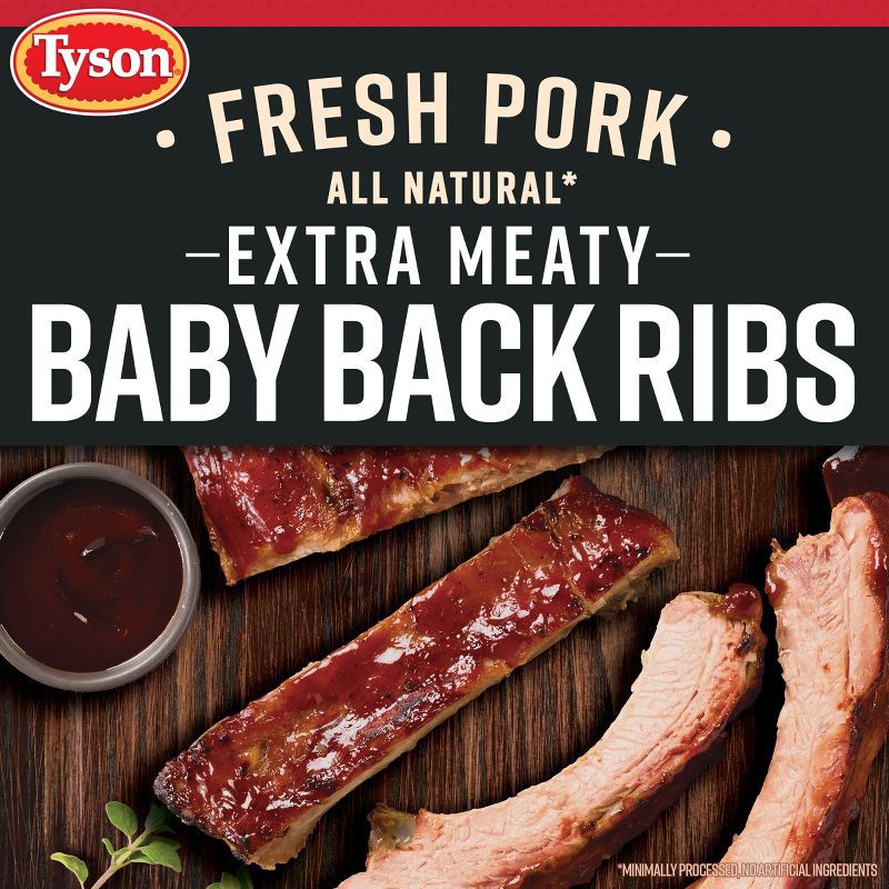 slide 2 of 8, Tyson Baby Back Pork Ribs - Price per lb, per lb