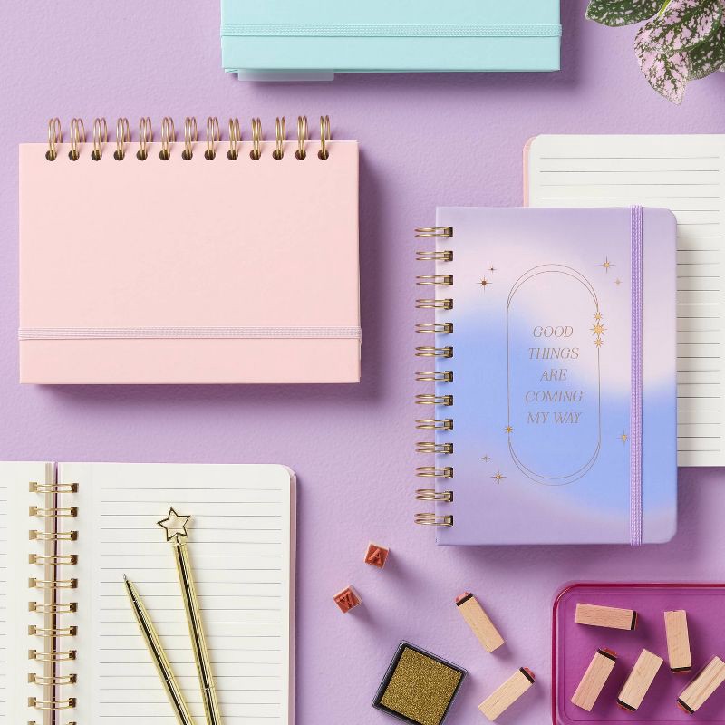 slide 2 of 4, Spiral Journal with Stickers Pink - Spritz™, 1 ct