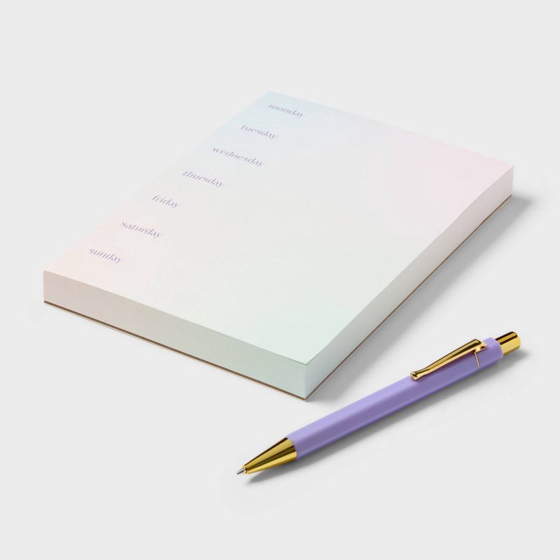 slide 3 of 3, 5"x7" Notepad and Pen Set Weekly Layout 300 Pages - Spritz™, 1 ct