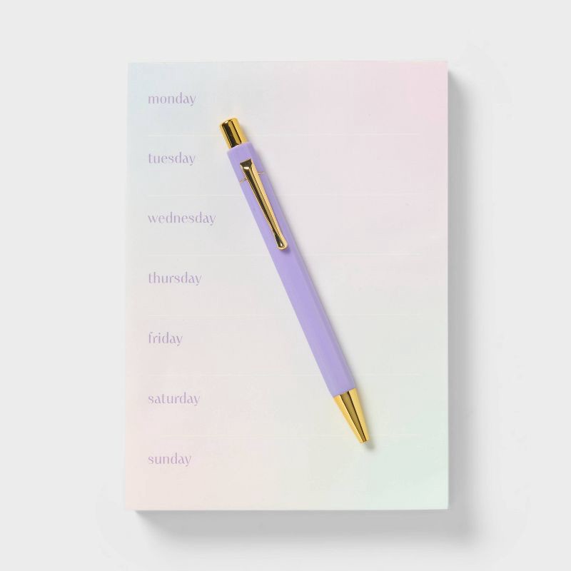 slide 1 of 3, 5"x7" Notepad and Pen Set Weekly Layout 300 Pages - Spritz™, 1 ct