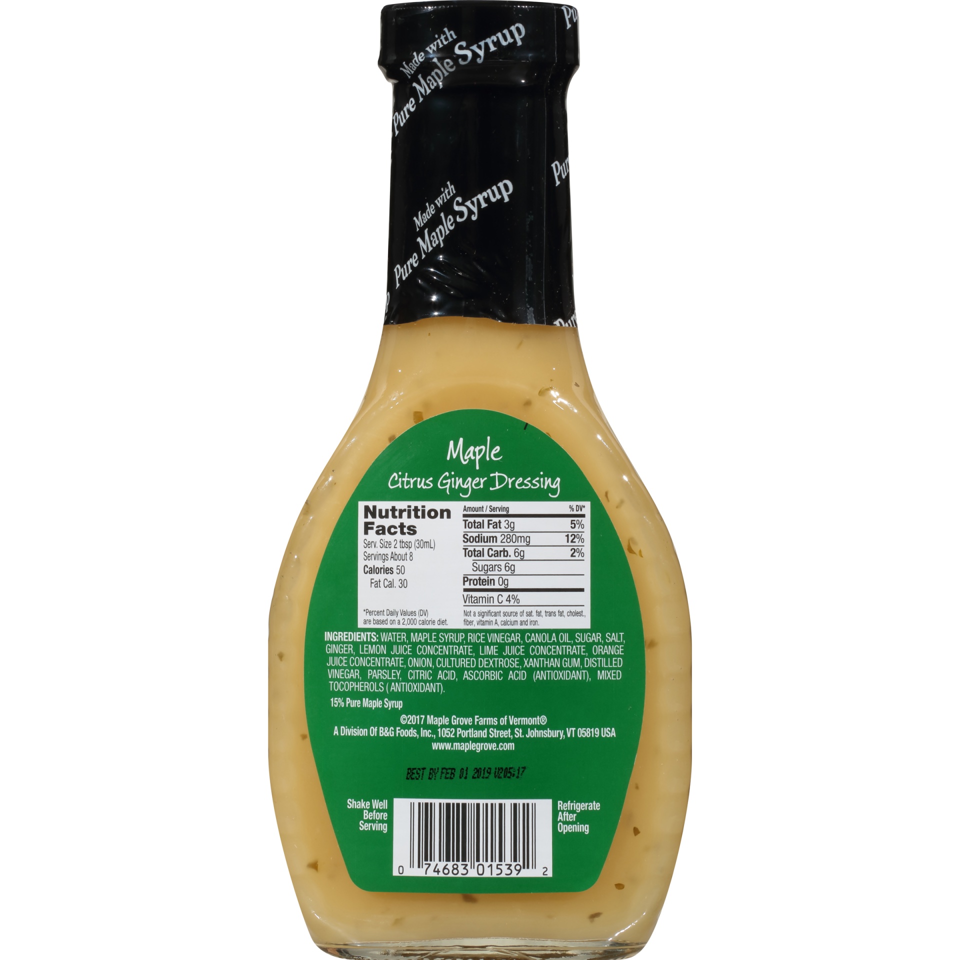 slide 4 of 8, Maple Grove Farms of Vermont Maple Citrus Ginger Dressing, 8 fl oz