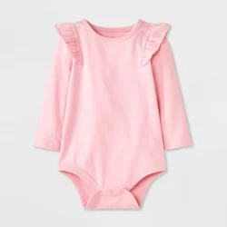 Baby Girls' Ruffle Bodysuit - Cat & Jack™ Pink 6-9M