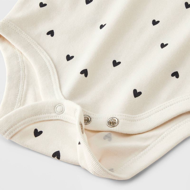 slide 2 of 4, Baby Girls' Heart Ruffle Bodysuit - Cat & Jack™ Black/White 6-9M, 1 ct
