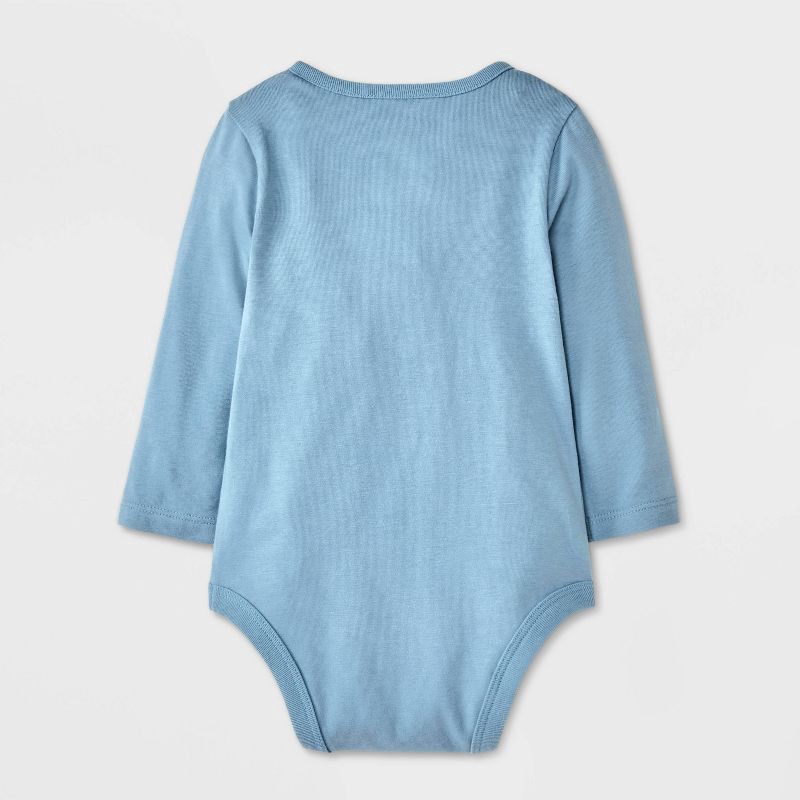 slide 3 of 4, Baby Boys' Henley Bodysuit - Cat & Jack™ Blue 18M, 1 ct