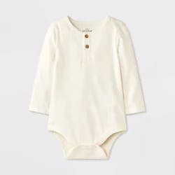 Baby Boys' Henley Bodysuit - Cat & Jack™ Cream 18M