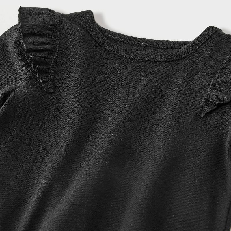 slide 3 of 4, Baby Girls' Ruffle Bodysuit - Cat & Jack™ Black Newborn, 1 ct