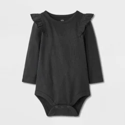 Baby Girls' Ruffle Bodysuit - Cat & Jack™ Black Newborn