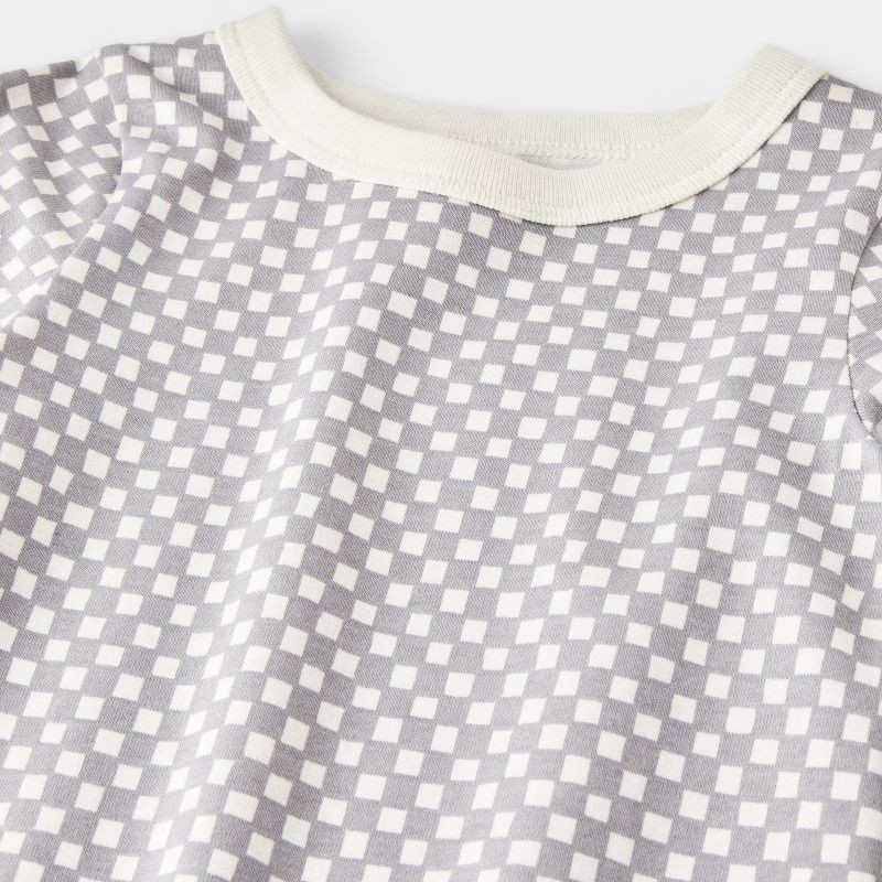 slide 3 of 4, Baby Checkered Long Sleeve Bodysuit - Cat & Jack™ Gray 12M, 1 ct