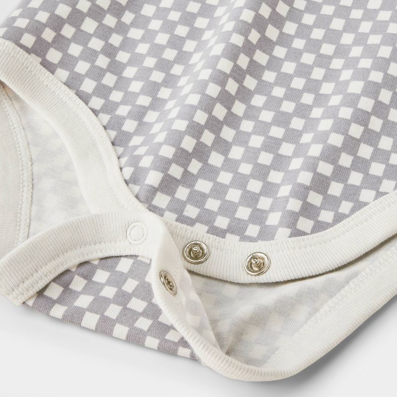 slide 4 of 4, Baby Checkered Long Sleeve Bodysuit - Cat & Jack™ Gray 12M, 1 ct