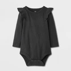 Baby Girls' Ruffle Bodysuit - Cat & Jack™ Black 12M