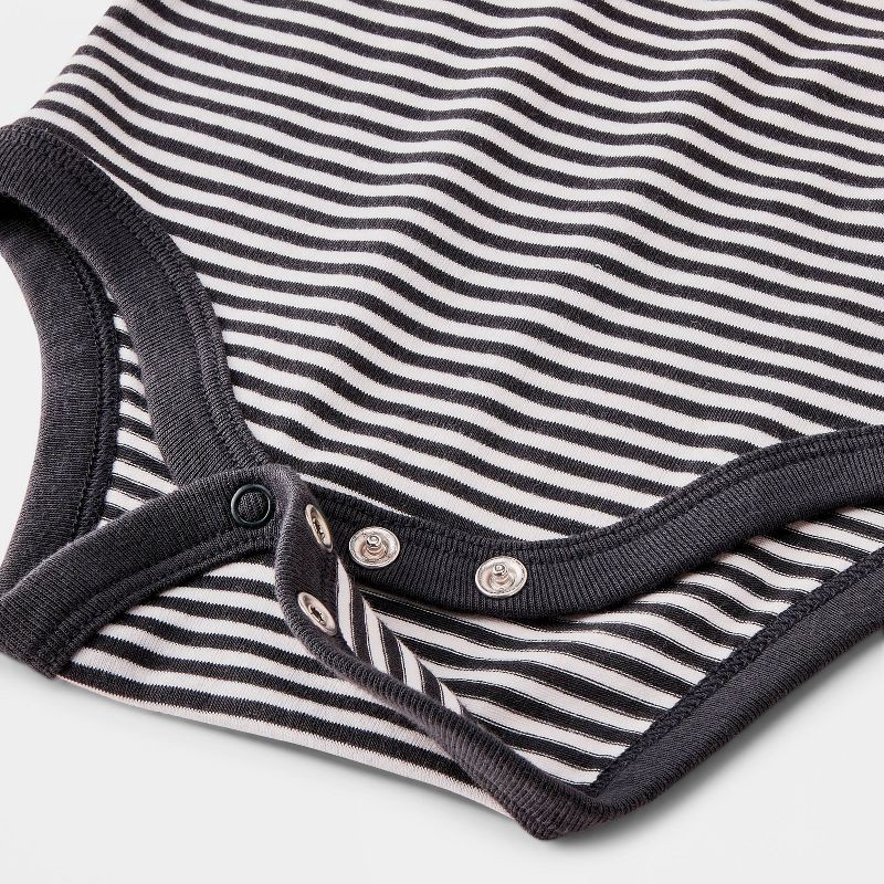 slide 4 of 4, Baby Striped Long Sleeve Bodysuit - Cat & Jack™ Black/White 18M, 1 ct