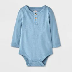 Baby Boys' Henley Bodysuit - Cat & Jack™ Blue 0-3M
