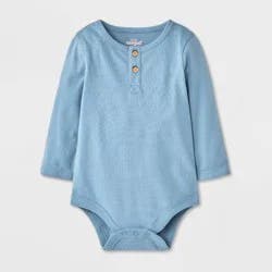 Baby Boys' Henley Bodysuit - Cat & Jack™ Blue 0-3M