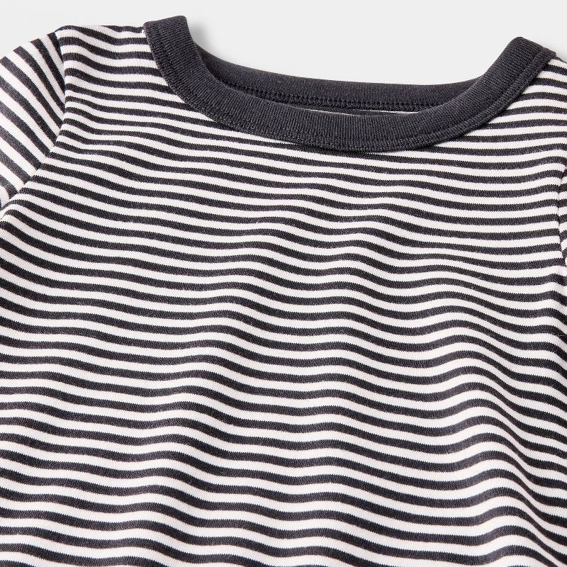 slide 3 of 4, Baby Striped Long Sleeve Bodysuit - Cat & Jack™ Black/White Newborn, 1 ct