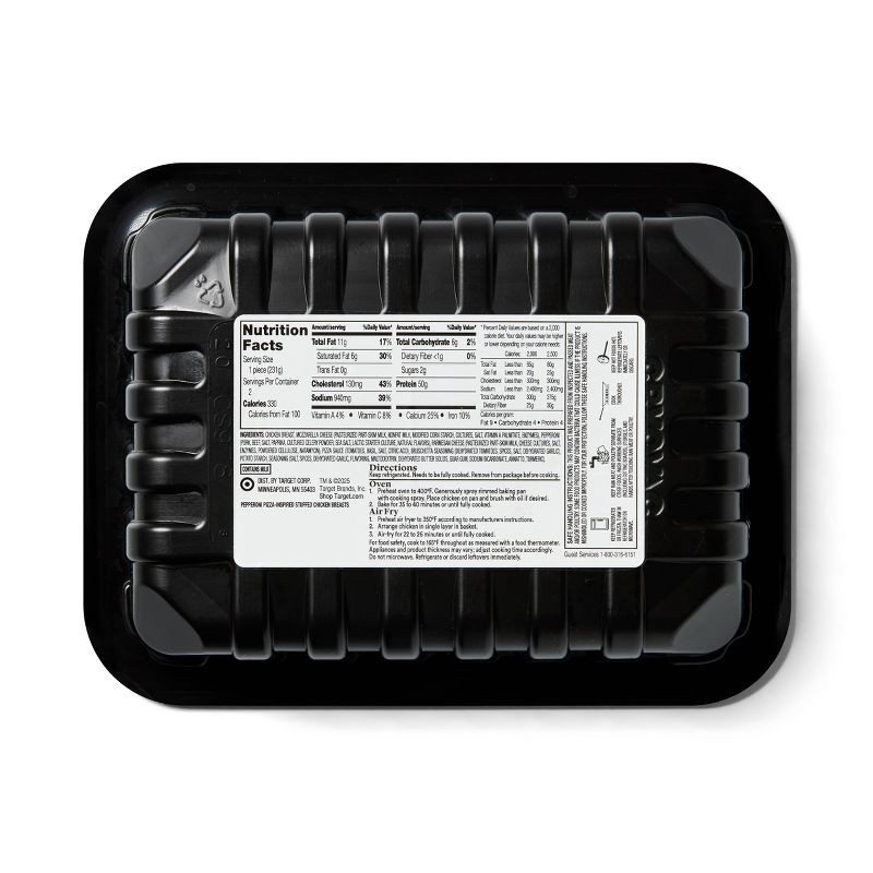 slide 2 of 4, Pepperoni Pizza-Inspired Stuffed Chicken Breast - 16.33oz - Good & Gather™, 16.33 oz