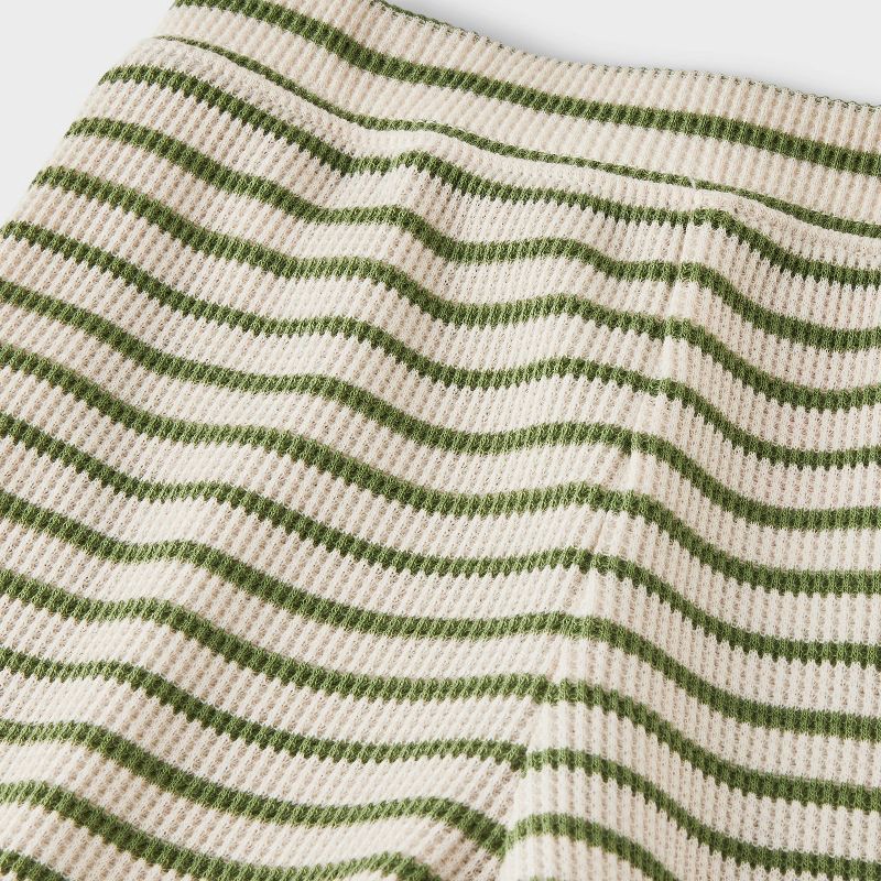 slide 2 of 4, Baby Boys' 2pc Striped Waffle Sweatshirt & Jogger Pants Set - Cat & Jack™ Beige Newborn, 2 ct