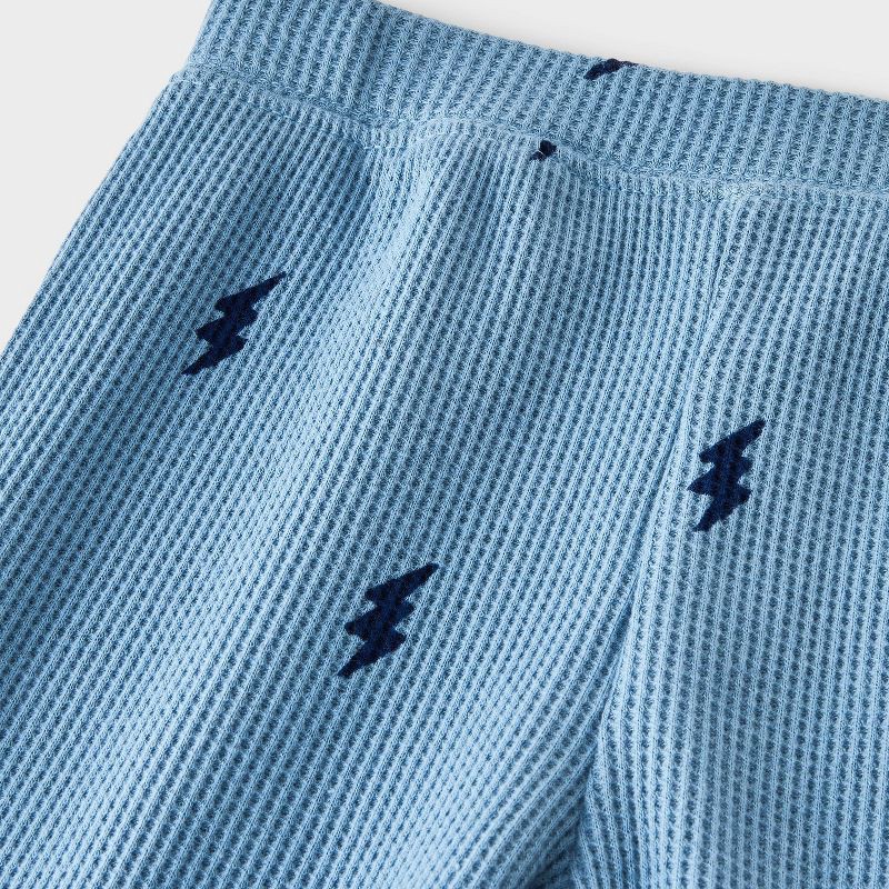 slide 4 of 4, Baby Boys' 2pc Lightning Bolt Waffle Sweatshirt & Jogger Pants Set - Cat & Jack™ Blue 0-3M, 2 ct