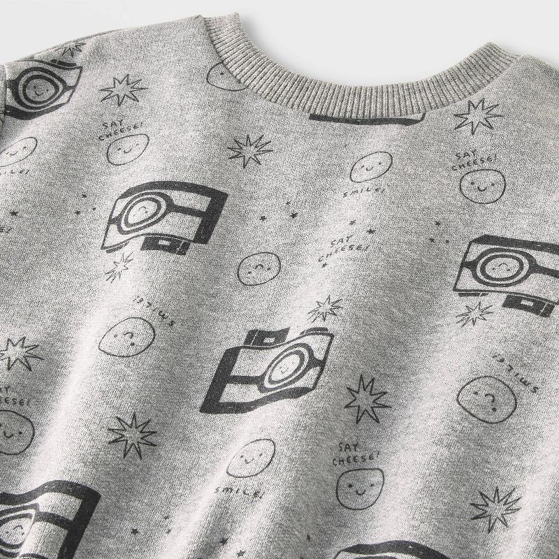 slide 3 of 4, Baby Boys' 2pc Camera Fleece Sweatshirt & Jogger Pants Set - Cat & Jack™ Gray 18M, 2 ct