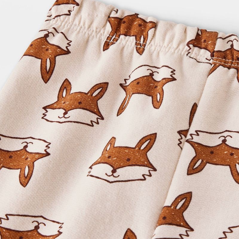 slide 4 of 4, Baby Boys' 2pc Fox Fleece Sweatshirt & Jogger Pants Set - Cat & Jack™ Brown 0-3M, 2 ct