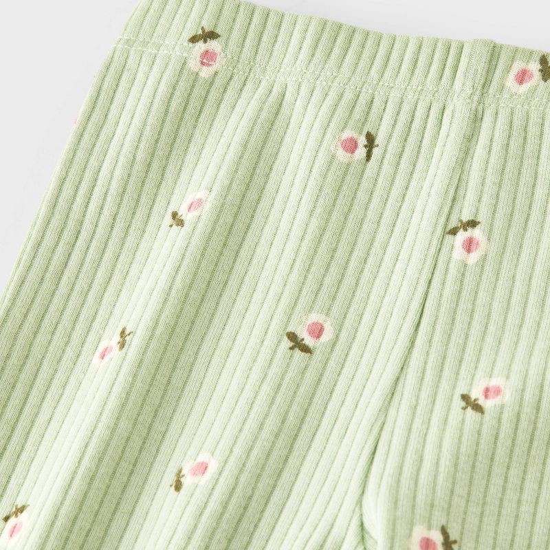 slide 3 of 4, Baby Girls' 2pc Floral Fleece Sweatshirt & Pants Set - Cat & Jack™ Mint Green Newborn, 2 ct