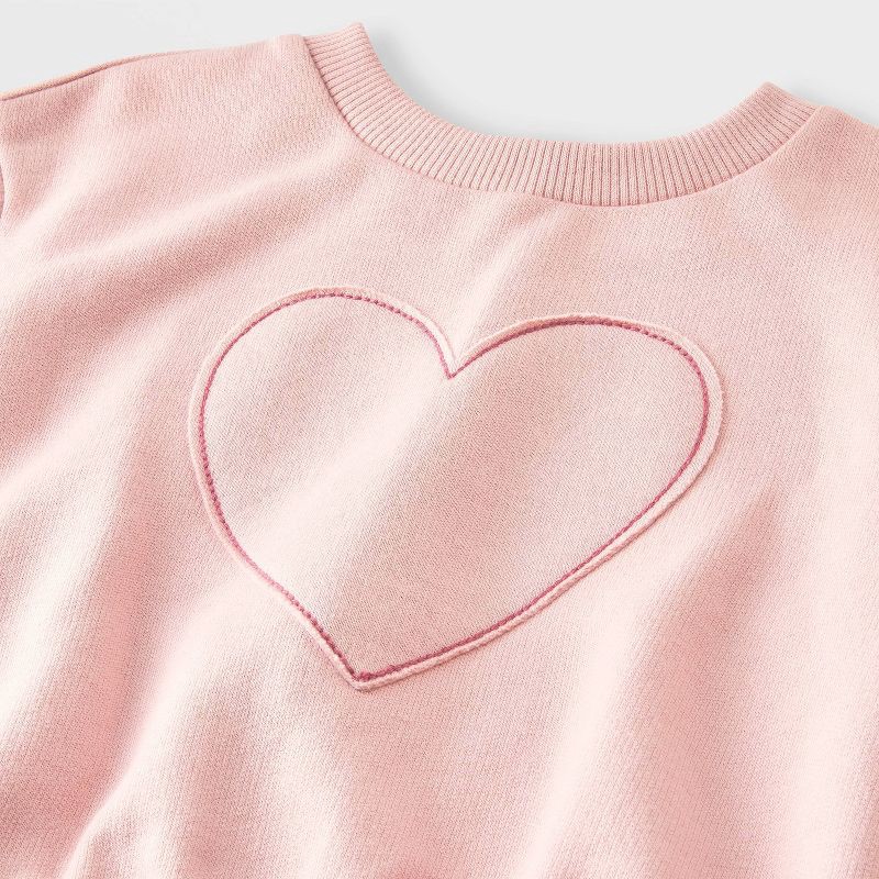 slide 2 of 4, Baby Girls' 2pc Embroidered Heart Fleece Sweatshirt & Leggings Set - Cat & Jack™ Purple 18M, 2 ct