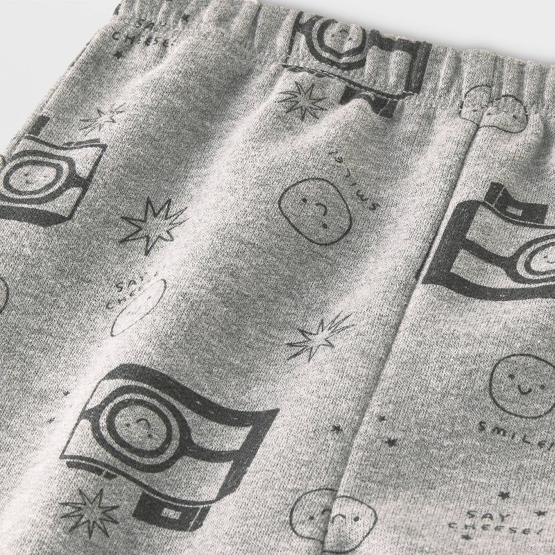 slide 4 of 4, Baby Boys' 2pc Camera Fleece Sweatshirt & Jogger Pants Set - Cat & Jack™ Gray Newborn, 2 ct
