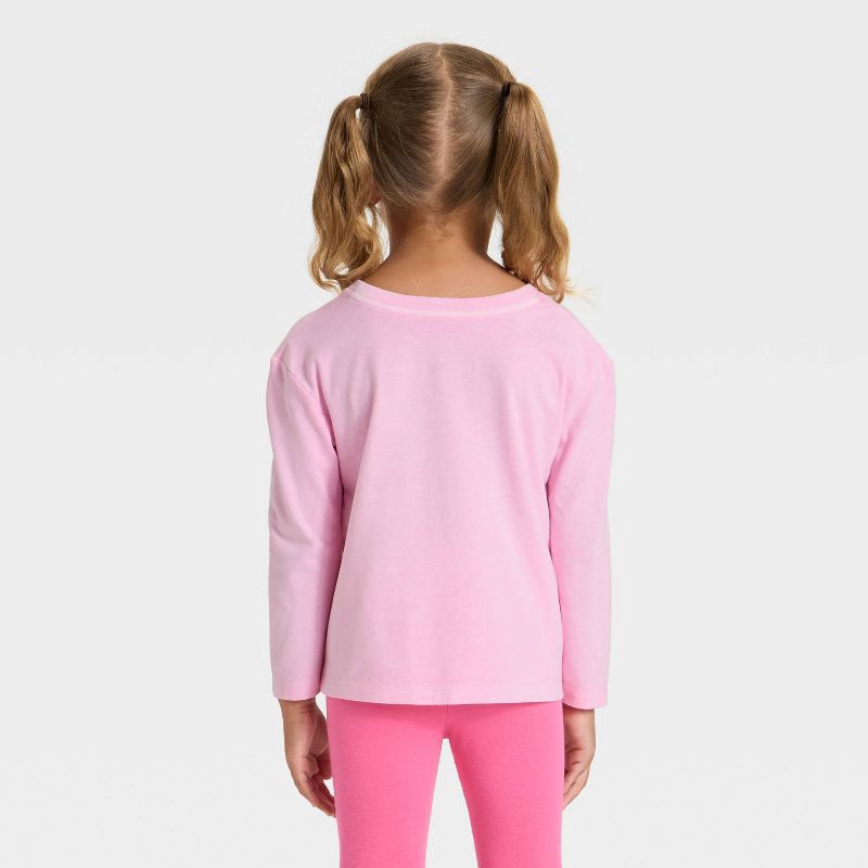 slide 2 of 3, Toddler Girls' Long Sleeve Pocket T-Shirt - Cat & Jack™ Pink 18M, 1 ct