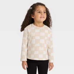Toddler Girls' Long Sleeve T-Shirt - Cat & Jack™ Beige 2T